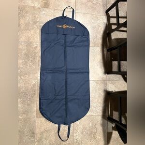 Tory Burch Large Garment Dress Suit Bag Canvas Travel Navy & Orange Logo Zip